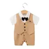 Ropa de bebé verano ropa de bebé clase a recién nacido un año caballero mameluco de manga corta enterizo ropa para niños