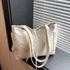 2026 Nova Bolsa de Lona de Grande Capacidade Casual para Mulheres Moda Estilo Coreano Bolsa Tote Simples para Ombro e Transversal
