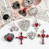Colgante de Corazón Araña Cruz de Diamante Estilo Francés Vintage Materiales para Accesorios de Collar Pendiente Hecho a Mano