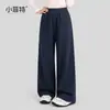 Calça de algodão puro Little Fitter para meninas, coleção outono 2026, novo estilo, calça casual de corte reto para crianças mais velhas, calça longa infantil da moda para o outono