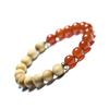 Pulsera personalizada de madera de ciprés retro, ágata obsidiana, piedra de pino, cuentas de Buda para hombres y mujeres, joyería al por mayor