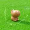 Paisagem em Miniatura Chapéu de Folha de Lótus Fofo Capivara Pelúcia Brinquedo Decoração de Jardim Enfeite DIY Acessórios Pequena Figura