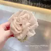 Goma para el pelo de malla con flor de rosa y perla estilo coreano para mujer, dulce accesorio para el pelo para moños, coletas bajas y coletas