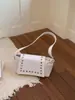 Nueva Moda Simple Retro Bolso de Axila con Remaches Personalizados, Bolso Cuadrado Pequeño, Estilo Coreano con Cadena Bolso de Hombro Cruzado para Viajes Diarios para Mujeres