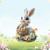 Novo Chaveiro de Coelho Exquisito e Fofo de Páscoa Acrílico Plano Transfronteiriço Pingente Decorativo Criativo Pequeno Presente