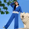 Conjunto de Dos Piezas de Sudadera con Capucha de Manga Larga y Pantalones de Pierna Ancha con Retazos de Encaje de Alta Gama para Mujer, Traje Casual Holgado para Primavera y Otoño 2026