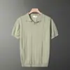 Camiseta de Punto de Moda Ligera y Sofisticada para Hombre Verano Nicho Transpirable Camisa Polo de Manga Corta Estilo Coreano Holgado Top de Media Manga