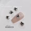 Uñas de manicura de celebridad en línea de Año Nuevo hechas a mano serie gris usar uñas diamantes tridimensionales incrustados circonita perla pila diamantes pegatinas de uñas joyería