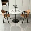 Mesa y sillas pequeñas redondas modernas y casuales para recepción y negociación en apartamentos pequeños, mesa de comedor, mesa redonda pequeña para balcón, para tiendas de té de leche y cafeterías