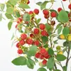 Ramo Grande de Frutas de Framboesa Simulada Flor Artificial Frutas Vermelhas Decoração de Sala de Estar Adereços para Fotografia de Casamento Arranjo Decoração Atacado
