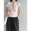 Camiseta Ajustada Estilo Coreano Luxi para Mujer, Nuevo Modelo de Verano, Adelgazante, Transpirable, Top Versátil de Manga Corta 21079