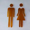 Placa de Banheiro em Acrílico Espelhado com Padrão 3D, Sinalização de Banheiro Masculino e Feminino, Sinalização Pública para Escritório