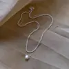 Collar de agua dulce apilado de doble capa Moda para mujer Diseño brillante de moda neta cadena para la clavícula de temperamento estilo viento frío
