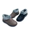 Zapatos de Cuero Mate Gruesos de Terciopelo Cálido de Invierno para Madres Antideslizantes Impermeables Zapatos de Algodón para Mujeres de Edad Media y Mayores Zapatos para Ancianos Old Beijing