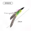 Nuevos Juguetes para Gatos: Pez Volador, Oruga, Pluma, Caña Teaser de Mariposa, Cabezal de Repuesto para Caña de Pescar