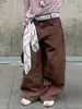 Pantalones Cargo Scimitar de Cintura Doble Estilo Americano Oreeta para Hombres y Mujeres, Silueta Holgada, Pantalones Vintage de Longitud Completa