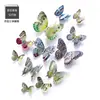 Decoración de Mariposa Dorada de PVC Pegatinas Magnéticas de Mariposa Plateada Venta Caliente Transfronteriza Juego de 12 Piezas Pegatinas de Pared de Mariposa Estéreo 3D