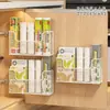 Estante de Almacenamiento de Película Fresca para Puerta de Gabinete de Cocina Caja de Almacenamiento Montada en la Pared Dentro de la Puerta del Gabinete Estante Multifuncional para Condimentos