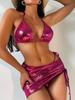 24 Trajes de Bikini Transfronterizos Europeos y Americanos Nuevos Tela Brillante Ajustada Sexy Noche de Discoteca Bikini Explosiones