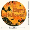 Amazon Mais Vendido Halloween Caveira Fantasma Teia de Aranha Placa de Porta de Madeira Pingente de Decoração de Casa de Madeira