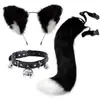 Set de Orejas y Cola de Gato Zorro Japonés Hecho a Mano Cosplay Accesorios de Chica Gato Correa de Cola para Cosplay Diadema de Orejas de Gato