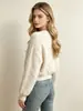 Fábrica de Origen Transfronteriza Cárdigan de Punto de Imitación de Visón Otoño e Invierno para Mujer, Suéter Corto Holgado Estilo Perezoso con Cuello en V