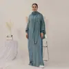 2023Loriya AliExpress Nuevo Modelo Falda Larga con Pañuelo para la Cabeza, Vestido Holgado Talla Grande LR626
