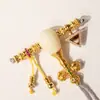 Set de Tres Piezas de Vidrio Sherpa con Accesorios de Colgante de Cuenta Dzi de Cobre Chapado en Oro, Cuentas Budistas para DIY, Venta al por Mayor