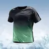 Camiseta de Manga Corta Estilo Perezoso Transfronteriza para Hombre, Top Deportivo Delgado de Verano, Ropa de Fitness Transpirable para Correr de Media Manga, Estilo Nuevo