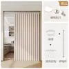 Cortina de Puerta de Cocina Cortina Divisoria para Bloquear Humo de Aceite, Engrosada para Sala de Estar a Prueba de Viento Magnética Plegable Abrible Cortina sin Perforaciones