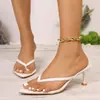 Sandalias de playa de tacón alto con punta cuadrada para mujer talla grande 2026 verano nueva moda chanclas sandalias de tira casuales