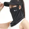 Mascarilla de Protección Solar de Seda de Hielo para Mujer, Polaina de Protección UV para Ciclismo con Orejeras, Velo Transpirable de Protección Solar con Sensación de Hielo