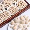 4-50mm Color Madera Natural Madera de Loto Cuentas Redondas Cuentas Sueltas Accesorios para Joyería DIY Materiales para Ensartar Cuentas de Madera Natural