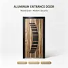Liga de Alumínio Porta de Entrada Porta de Segurança Insonorizada Durável Tamanho Personalizável Venda Direta da Fábrica Porta de Entrada