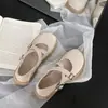 Sapatos Mary Jane de couro bidirecionais para mulheres, nova coleção outono 2026, mocassins slip-on de sola grossa, sapatilhas francesas estilo fada
