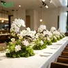 Hy-Dv4Arranjos Florais Artificiais e Decorações com Plantas Verdes para Mesas de Jantar, Exposições de Flores Artificiais de Luxo para Recepções de Hotéis