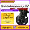 Manípulo de PVC válvula borboleta cinza escuro vedação manual flangeada válvula borboleta D71X-10U pronta entrega atacado adaptador flange