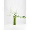 Jarrón ornamento de tubo de bambú verde fresco pequeño arte floral de bambú anillo de nudo de bambú decoración creativa para bodas arreglo contenedor de flores de tubo de bambú