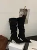 2025 Novas Botas Francesas Outono e Inverno Salto Agulha Feminino Inverno com Casaco Botas Altas Botas Maillard