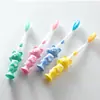Pacote com 4 Escova de Dentes Infantil Cabelo Macio Ursinho Cabelo Fino Escova de Dentes de Bebê Capa Individual para Escova de Dentes Portátil para Viagem