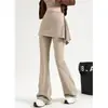Pantalones de Yoga para Mujer de Primavera y Otoño, Estilo Nuevo, que Cubren la Cadera, Adelgazantes, Pantalones de Entrenamiento Fitness con Falda Superpuesta, Pantalones de Correr Deportivos Profesionales de Campana