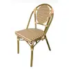 Mesa y Silla de Estilo Francés para Exterior Balcón Silla de Ratán Silla de Ratán Juego de Tres Piezas Cafetería Tienda de Té con Leche Casa de Huéspedes Silla de Comedor Vintage para Exterior