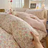 Conjunto de cuatro piezas de gasa de doble capa tipo nube amigable con la piel Clase A, ropa de cama para madre y bebé, conjunto de tres piezas de algodón puro para dormitorio, sábana, funda de edredón~