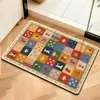 Tapete de Chão para Banheiro Estilo Retro Americano, Tapete de Pé de Secagem Rápida e Absorvente de Água, Tapete Antiderrapante para Entrada de Banheiro em Casa, Tapete de Terra de Diatomáceas