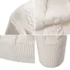 Suéter de punto trenzado para hombre, suéter de punto trenzado de cuello medio alto para hombre, suéter grueso de punto vintage para hombre