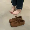 Sapatos Birkenstock Planos de Camurça e Lã de Cordeiro Novo Estilo Outono e Inverno 2025 Sapatos Casuais Quentes com Forro de Lã Sapatos de Lã e Algodão