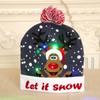 Moda Outono e Inverno Chapéu de Tricô com Luz de LED de Natal, Chapéu Gorro Quente Colorido para Festa de Adultos Venda por Atacado, Resistente ao Frio