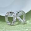 Zhen Rong desea Pendientes de Zirconia WeChat de Diamante Completo Geométrico Nuevo Más Vendido Pendientes de Oro Chapado en Oro Rosa Europeos y Americanos Mujer