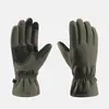 Guantes tácticos de camuflaje para exteriores con felpa, otoño e invierno, cálidos, a prueba de viento, deportivos, a prueba de frío, para esquiar, de dedo completo, con pantalla táctil