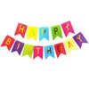 Feliz Cumpleaños Banderín de Papel Letra Grande Bronceada Banner de Cola de Pez + 5 Globos de Lentejuelas de 2.8g Transfronterizo